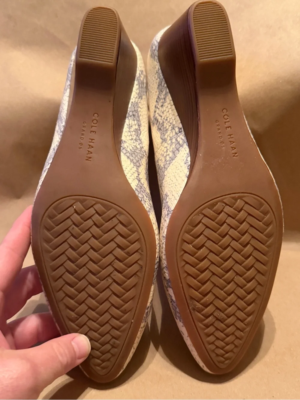 Cole Haan Snake-Print Wedge Sz 9